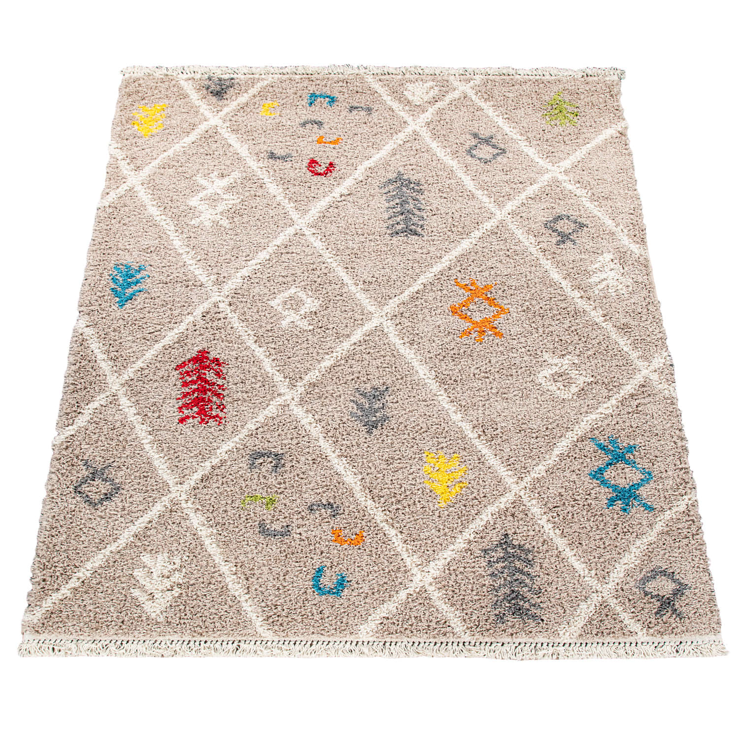 Hochflorteppich Wooly Beige