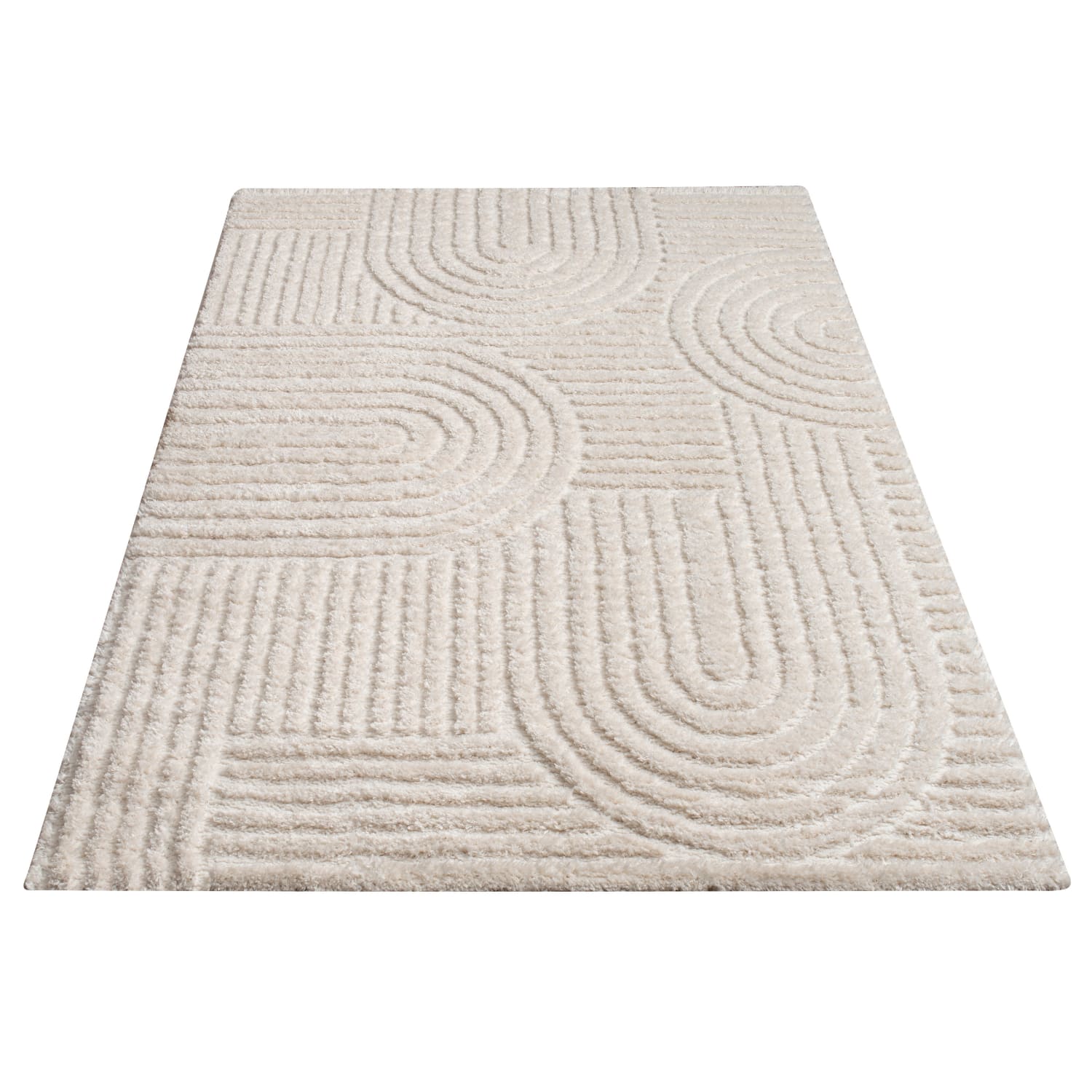 Hochflorteppich Palma Weiß