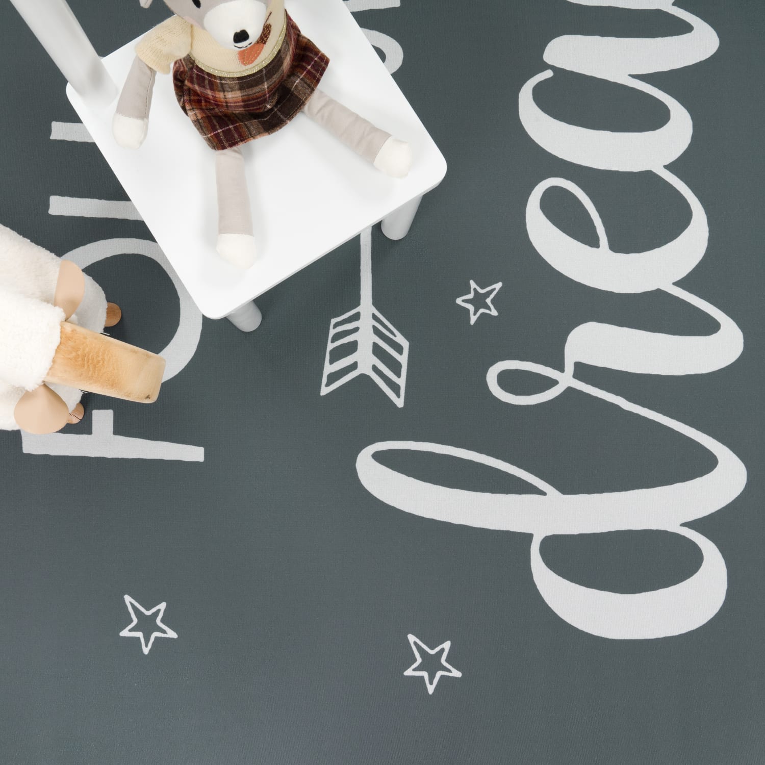 Kinderteppich waschbar Aleyna Anthrazit