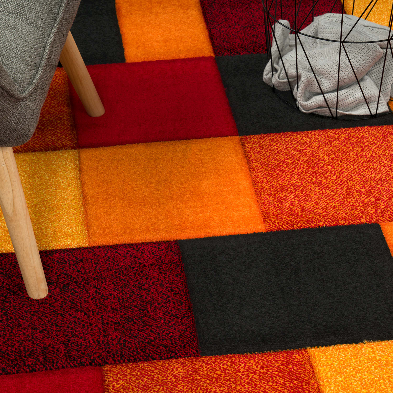 Moderner-Teppich Brilliance Rot