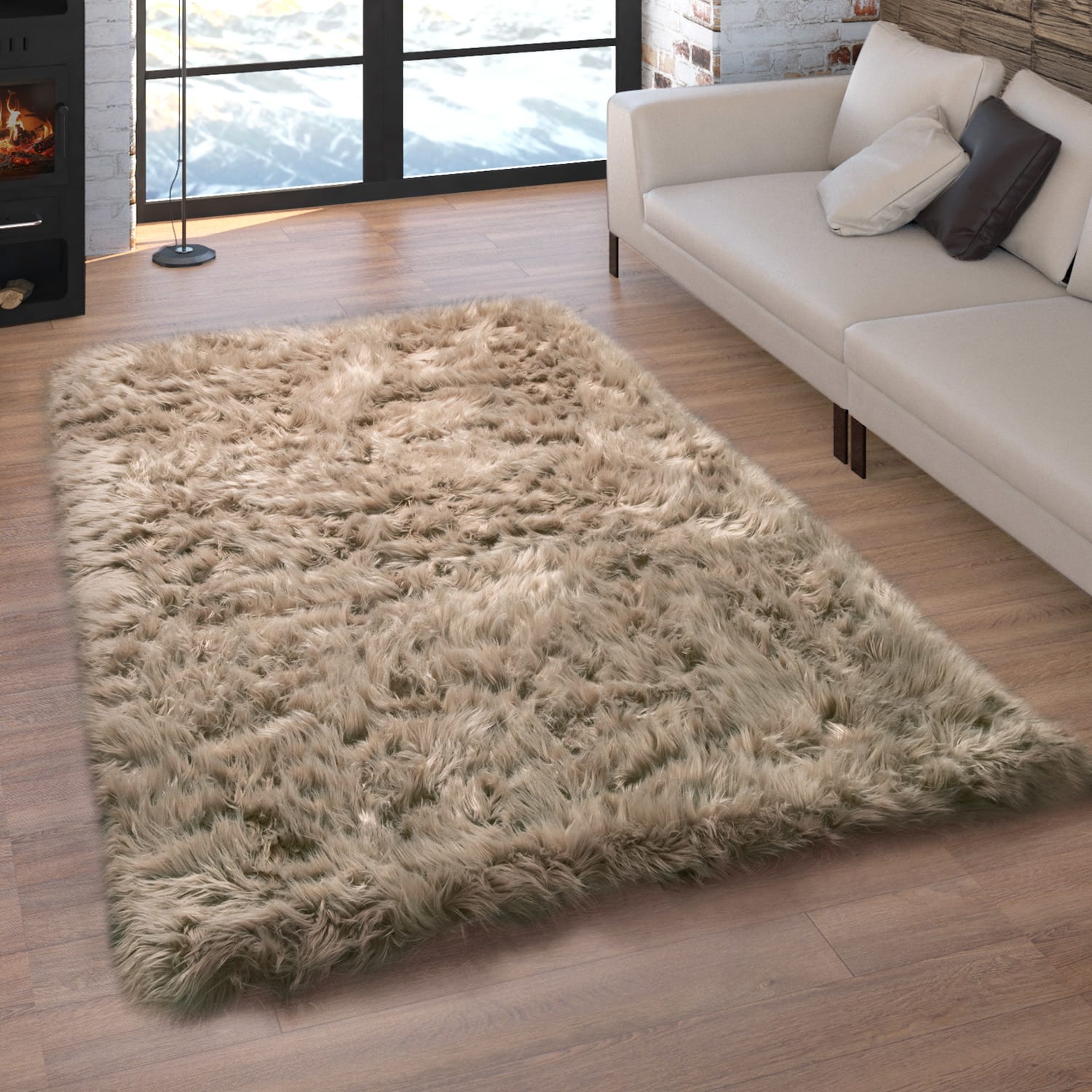 Hochflorteppich Playa Beige