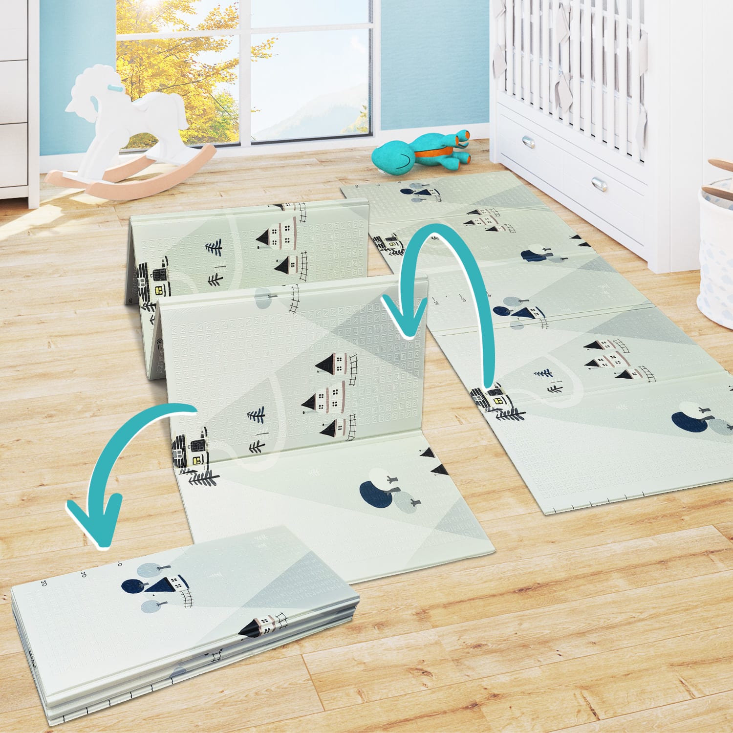 Spielteppich faltbar Folding Mat Weiß