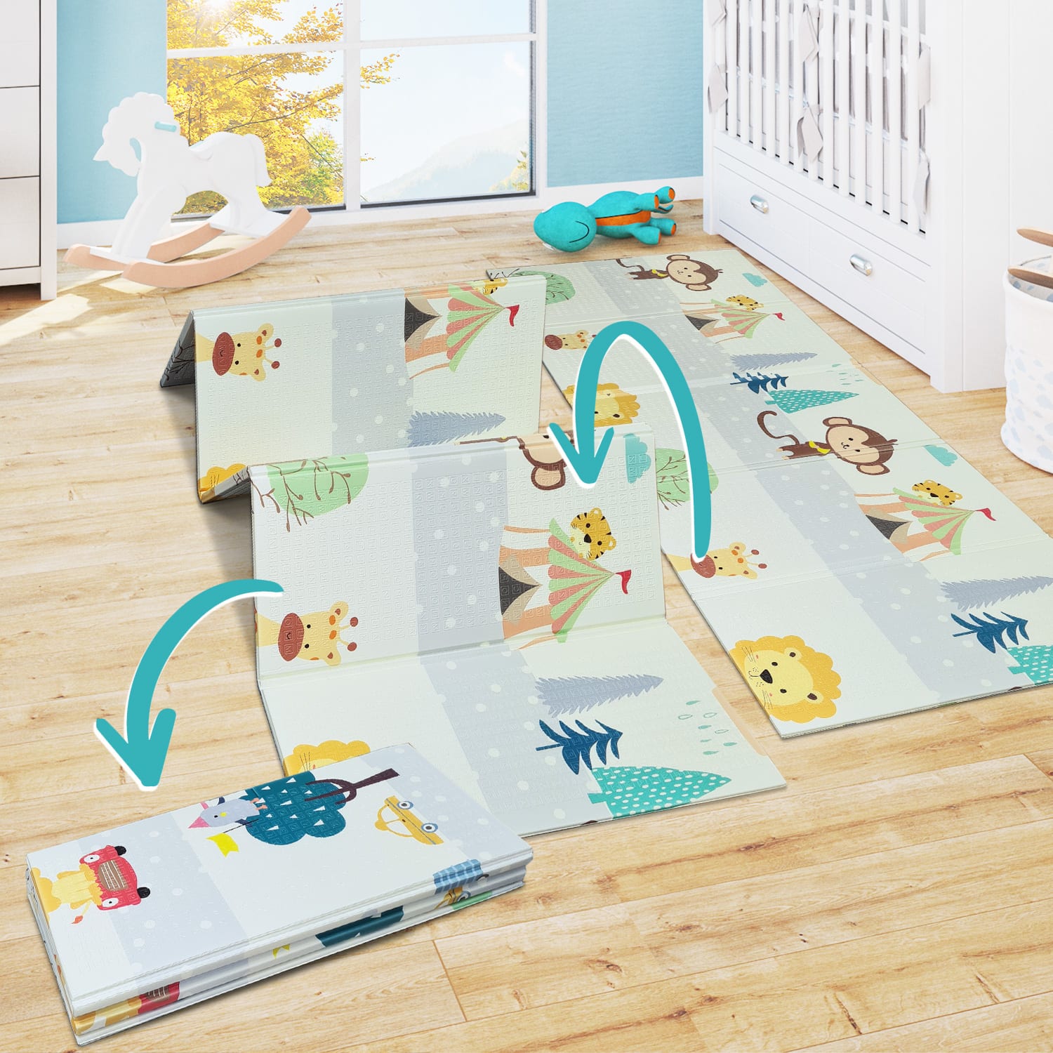 Spielteppich faltbar Folding Mat Mehrfarbig