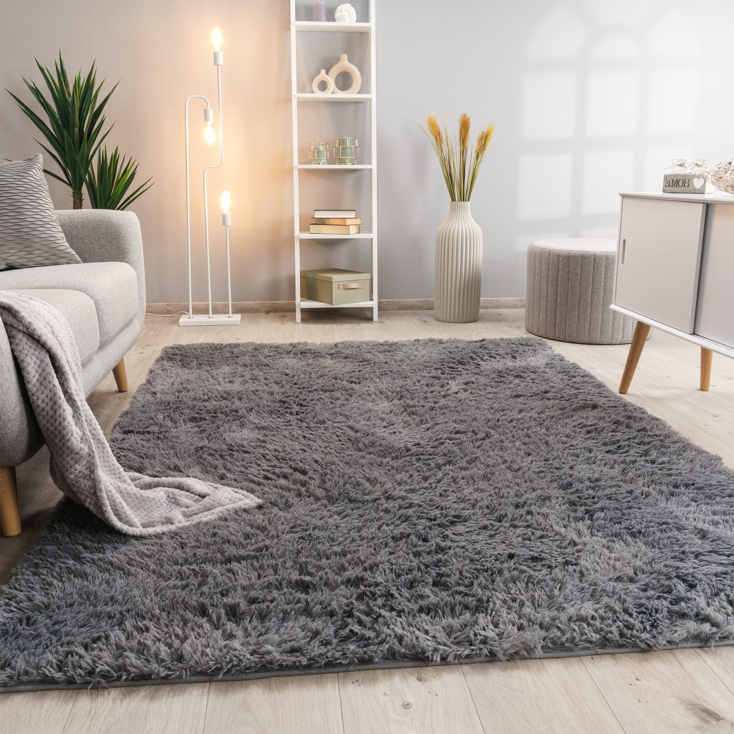 Hochflorteppich Silky | Grau | 140x200 cm