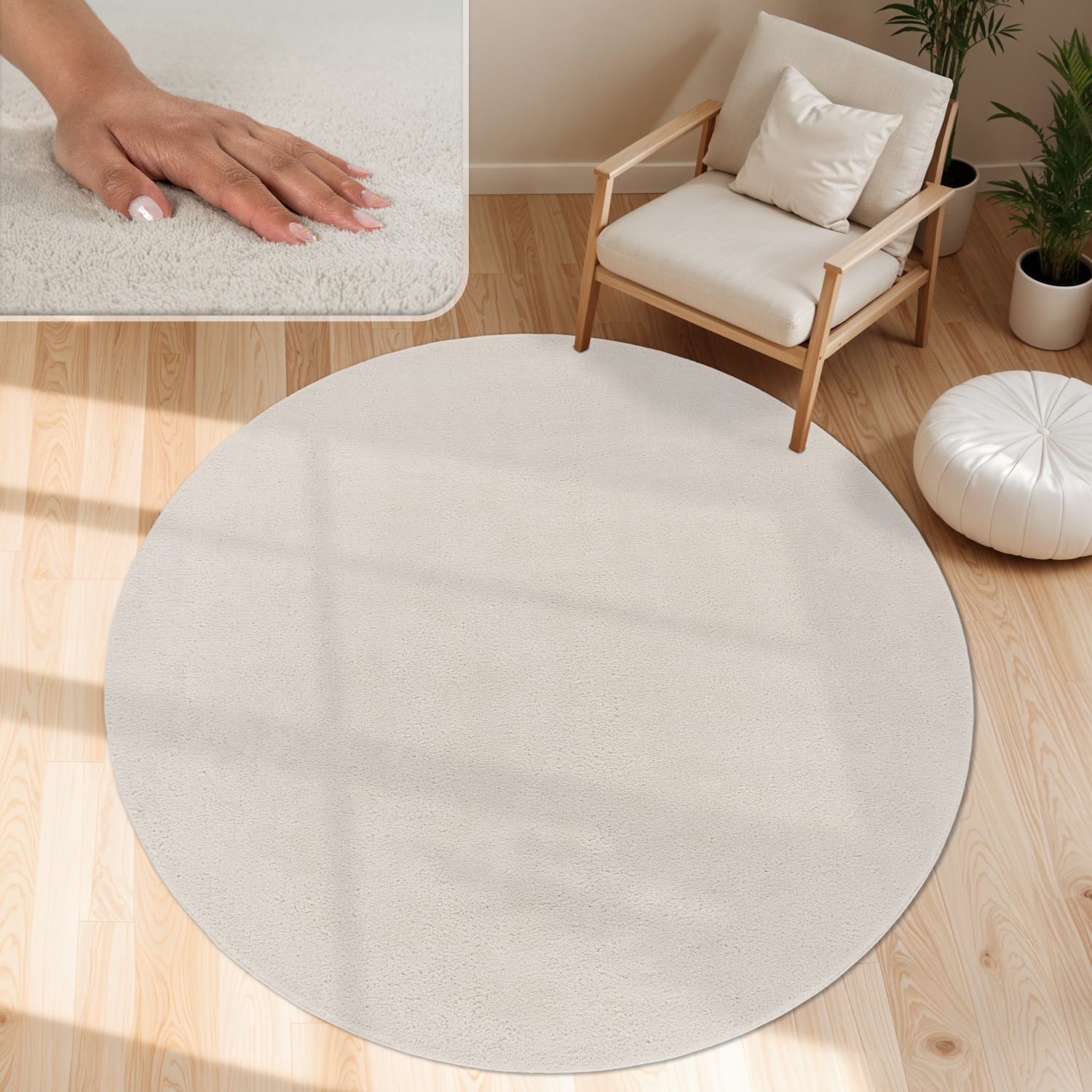 Teppich Cadiz | Creme | 160 cm rund