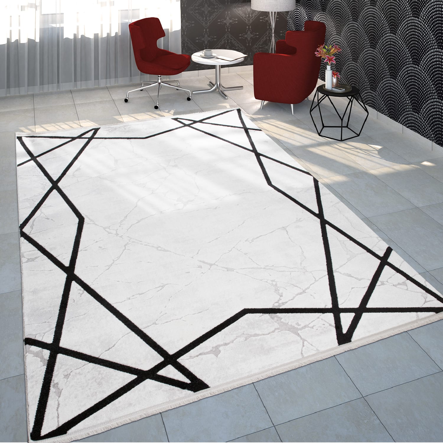 Vintage Teppich Teha Schwarz