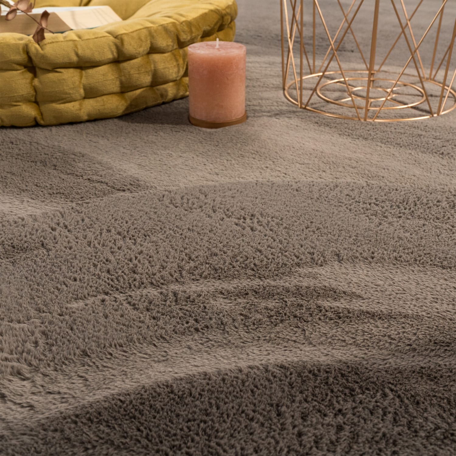 Flauschteppich Soft Taupe