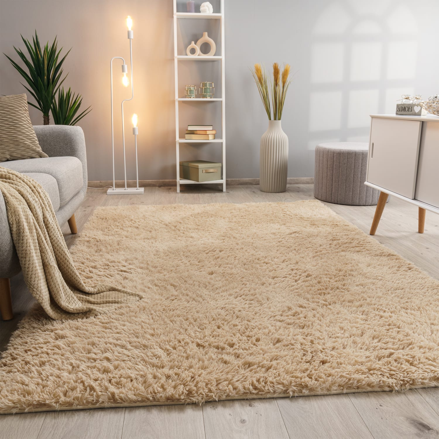 Hochflorteppich Silky | Beige | 120x160 cm