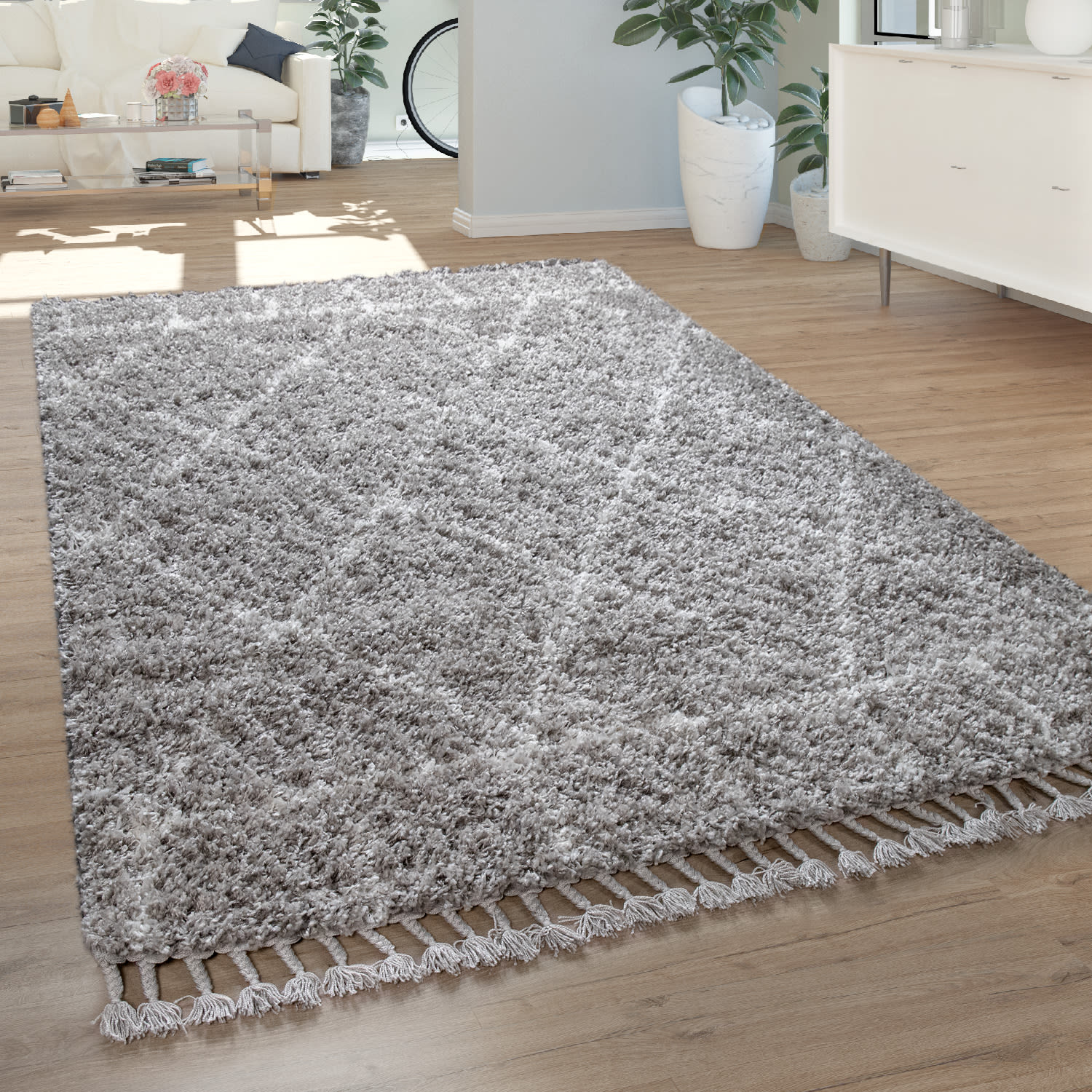 Hochflorteppich Nador | Grau | 120x170 cm