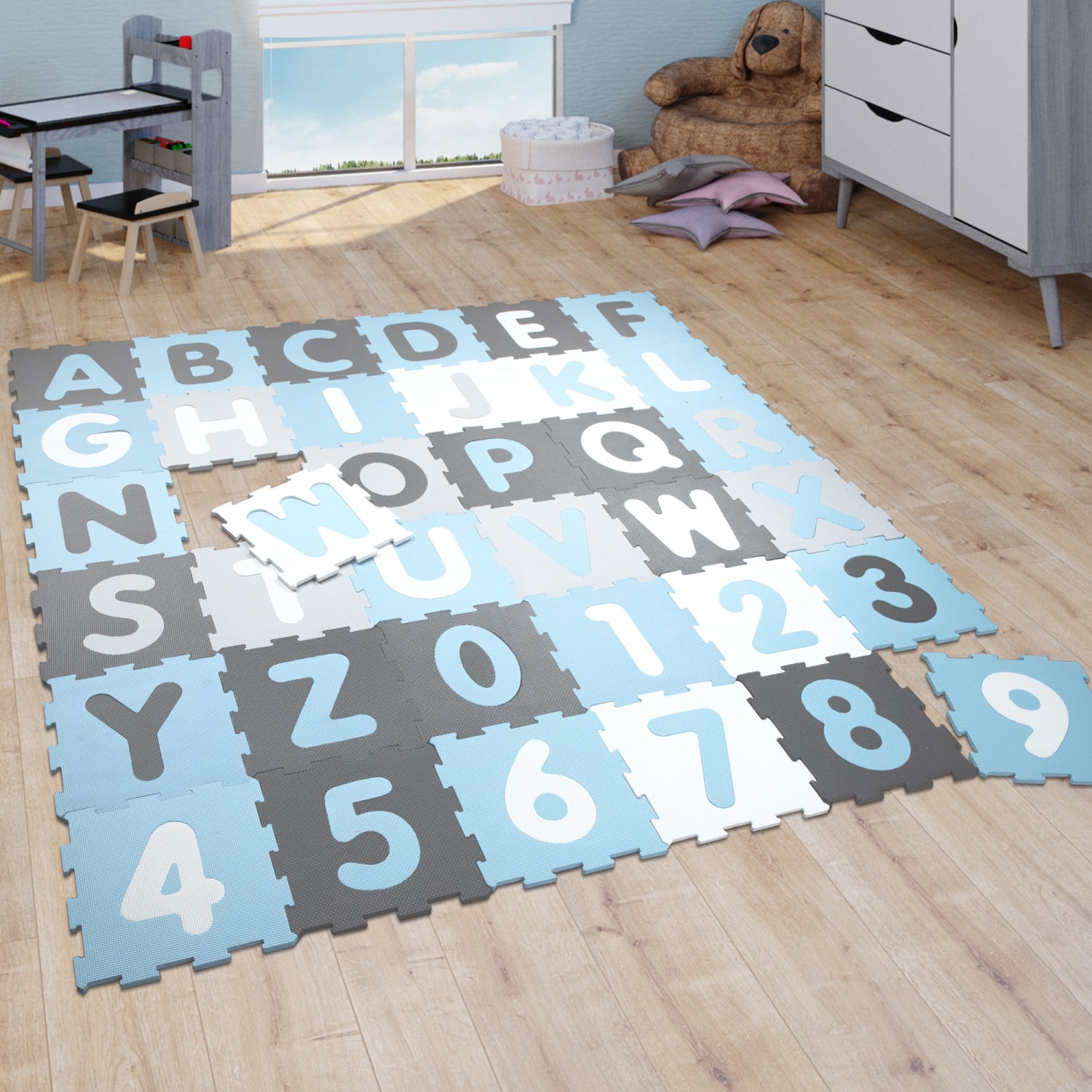 Puzzlematte Puzzle Blau