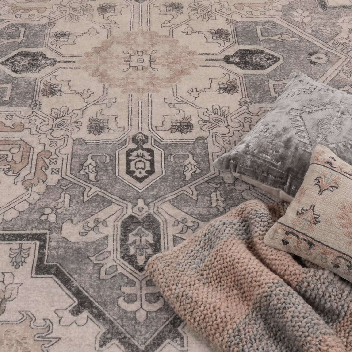 Teppich waschbar Semer Beige