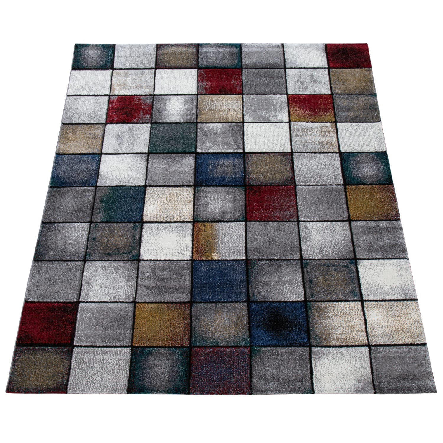 Moderner-Teppich Smaragd Mehrfarbig