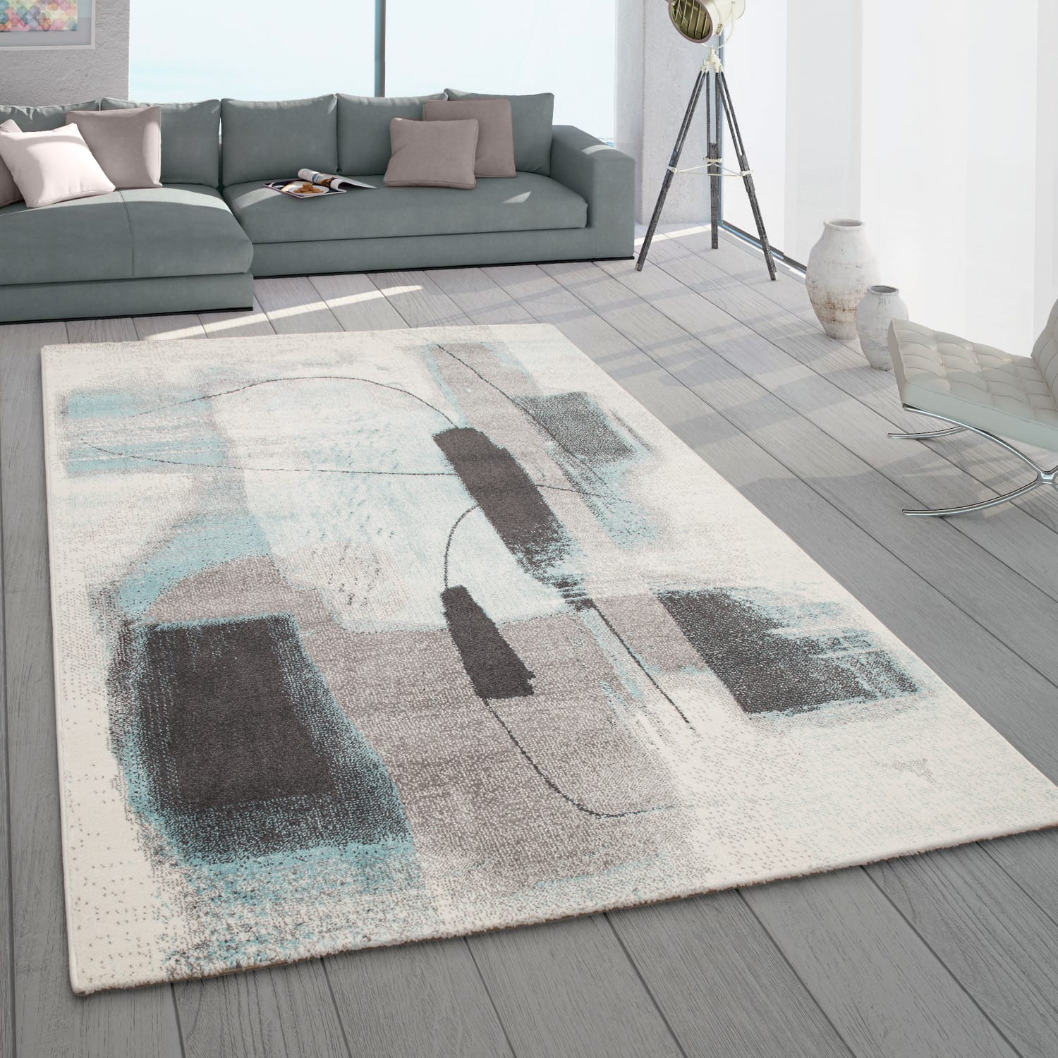 Moderner-Teppich Mero Türkis