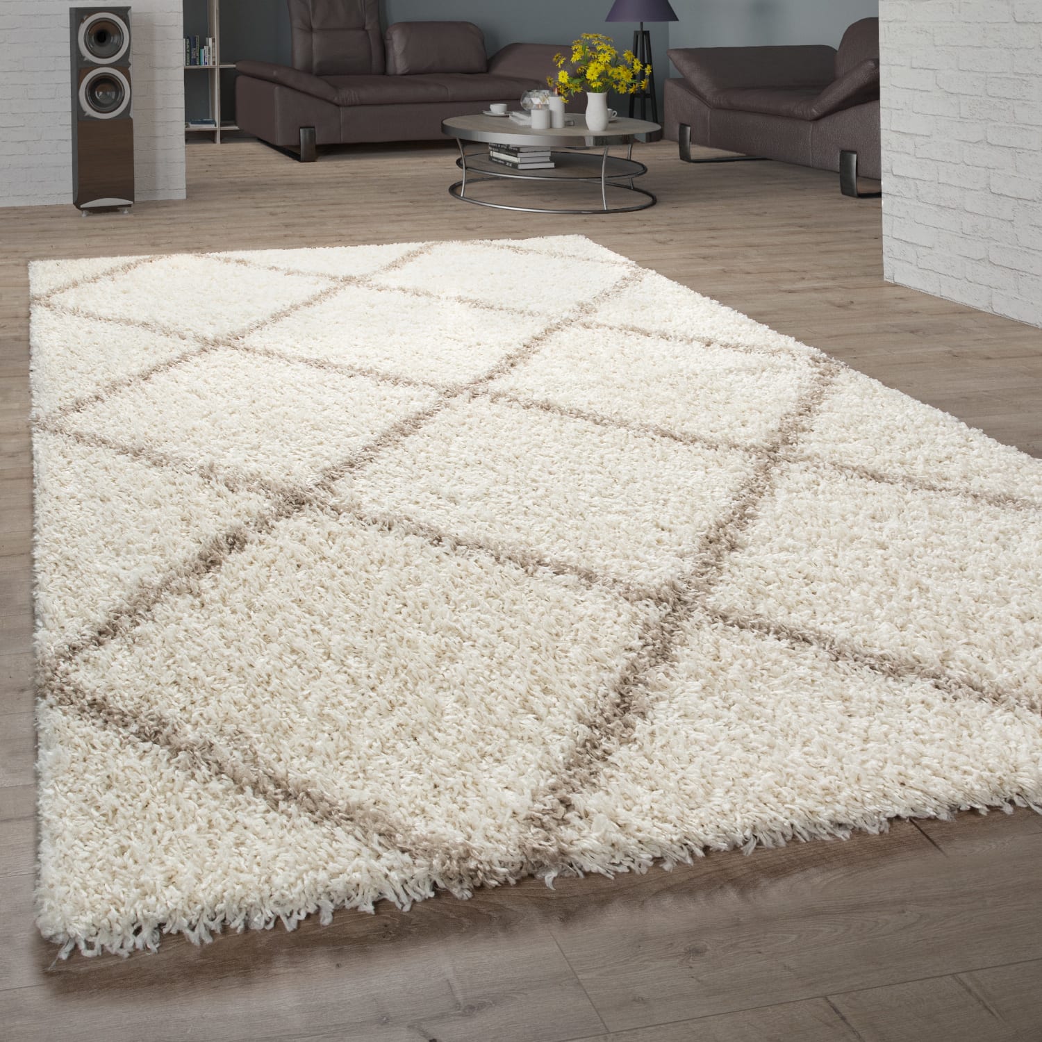 Shaggyteppich Kalmar Beige-Creme
