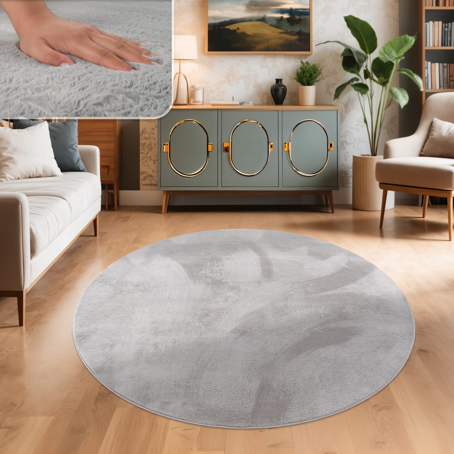 Flauschteppich Soft Grau