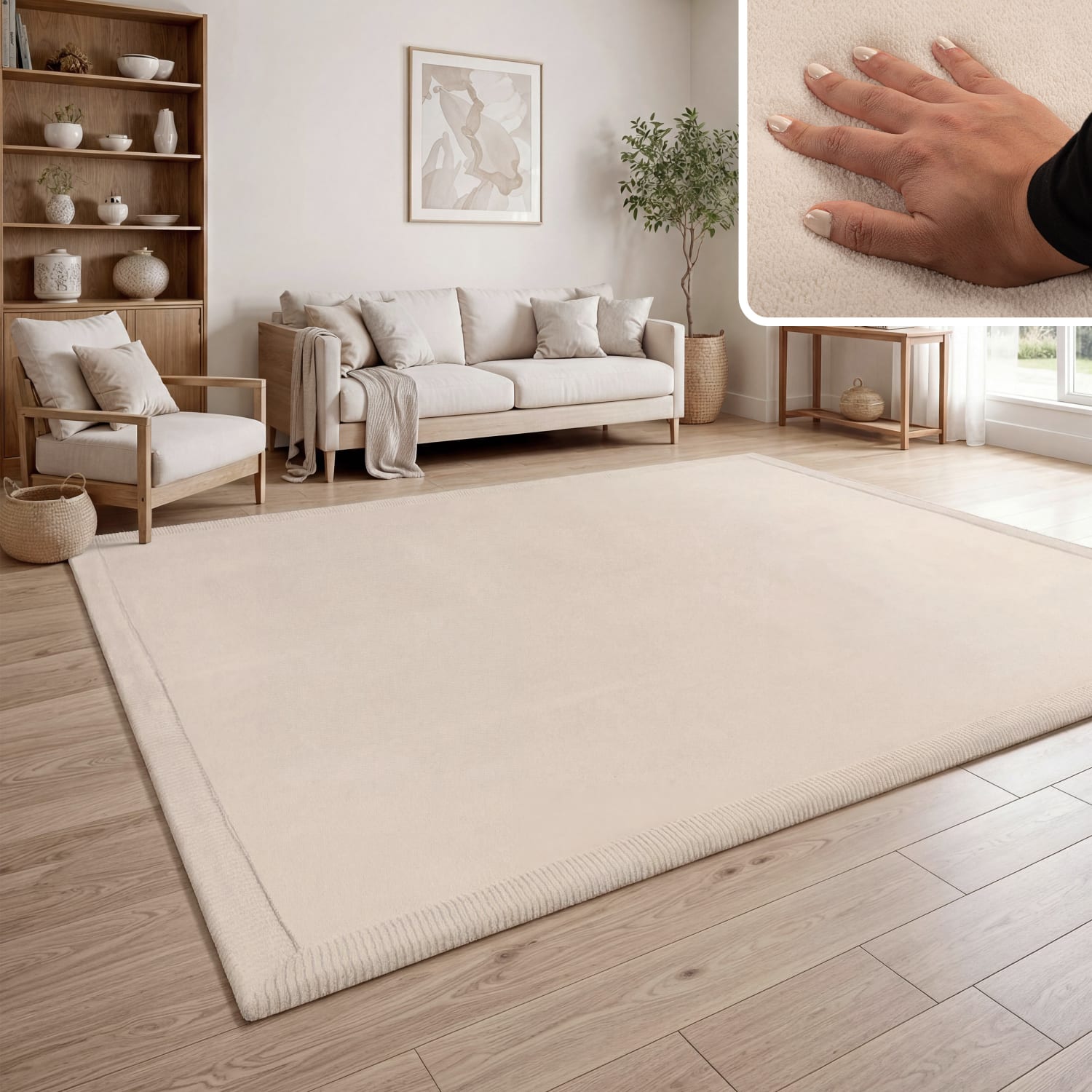 Kinderteppich waschbar Tatami Creme