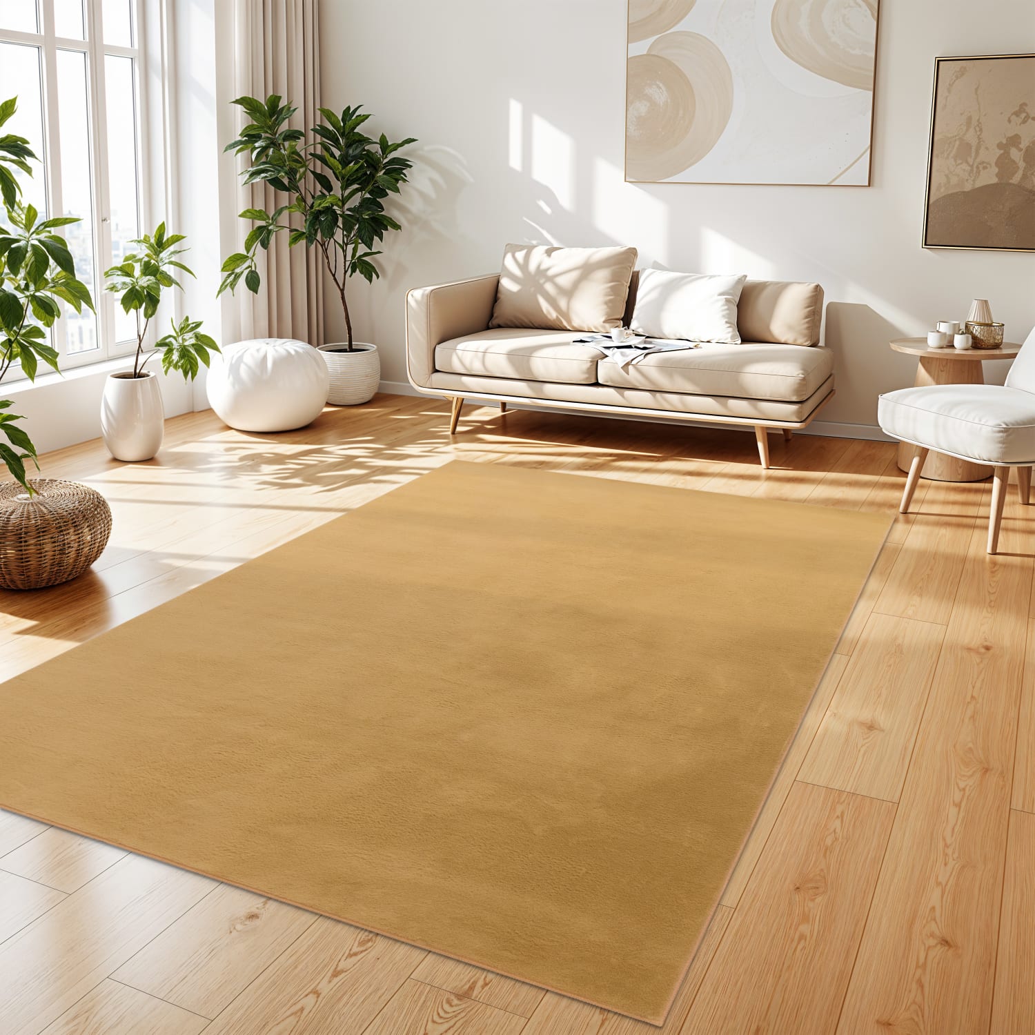 Flauschteppich Soft Gelb