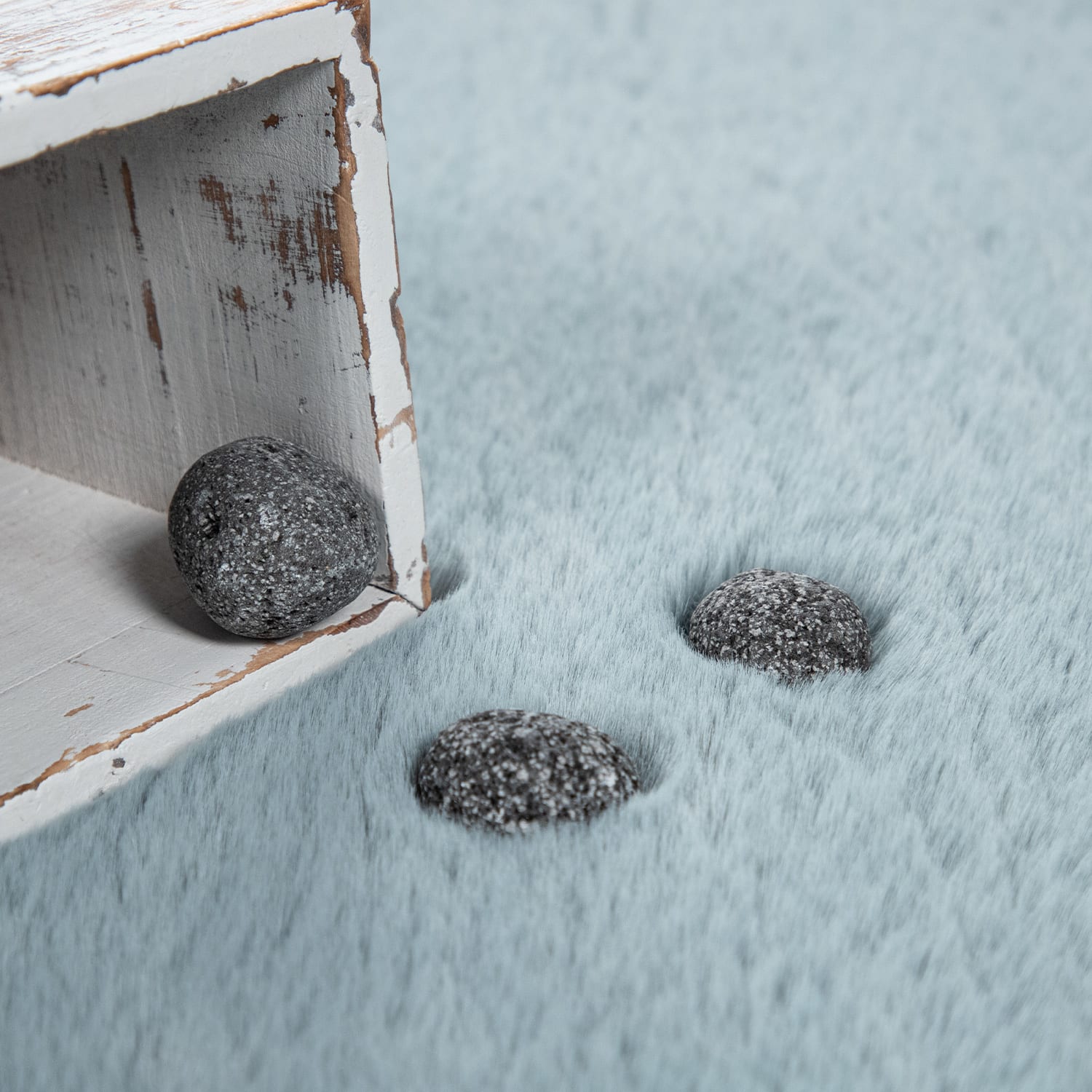 Fell-Teppich Rabbit Türkis