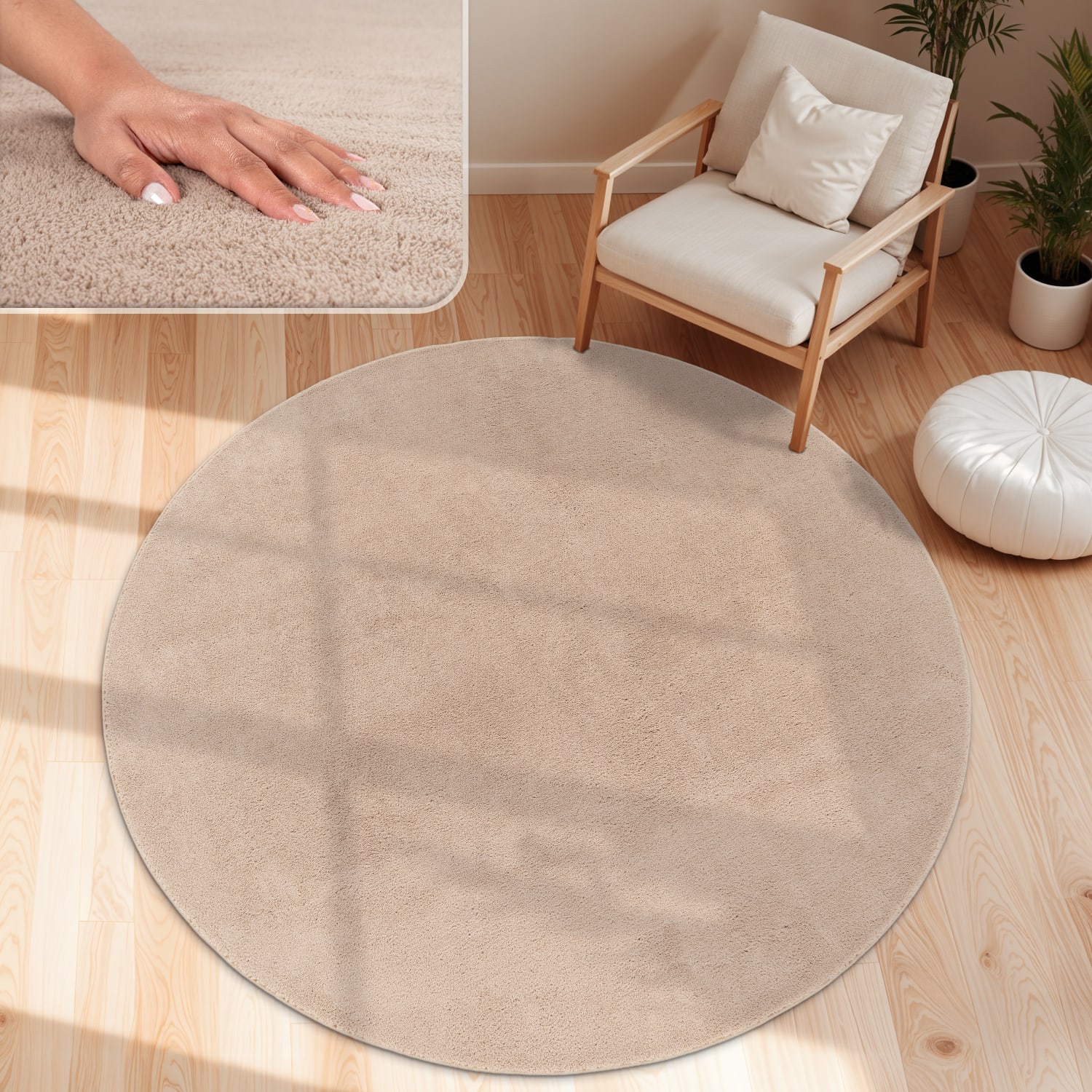Teppich Cadiz | Beige | 160 cm rund