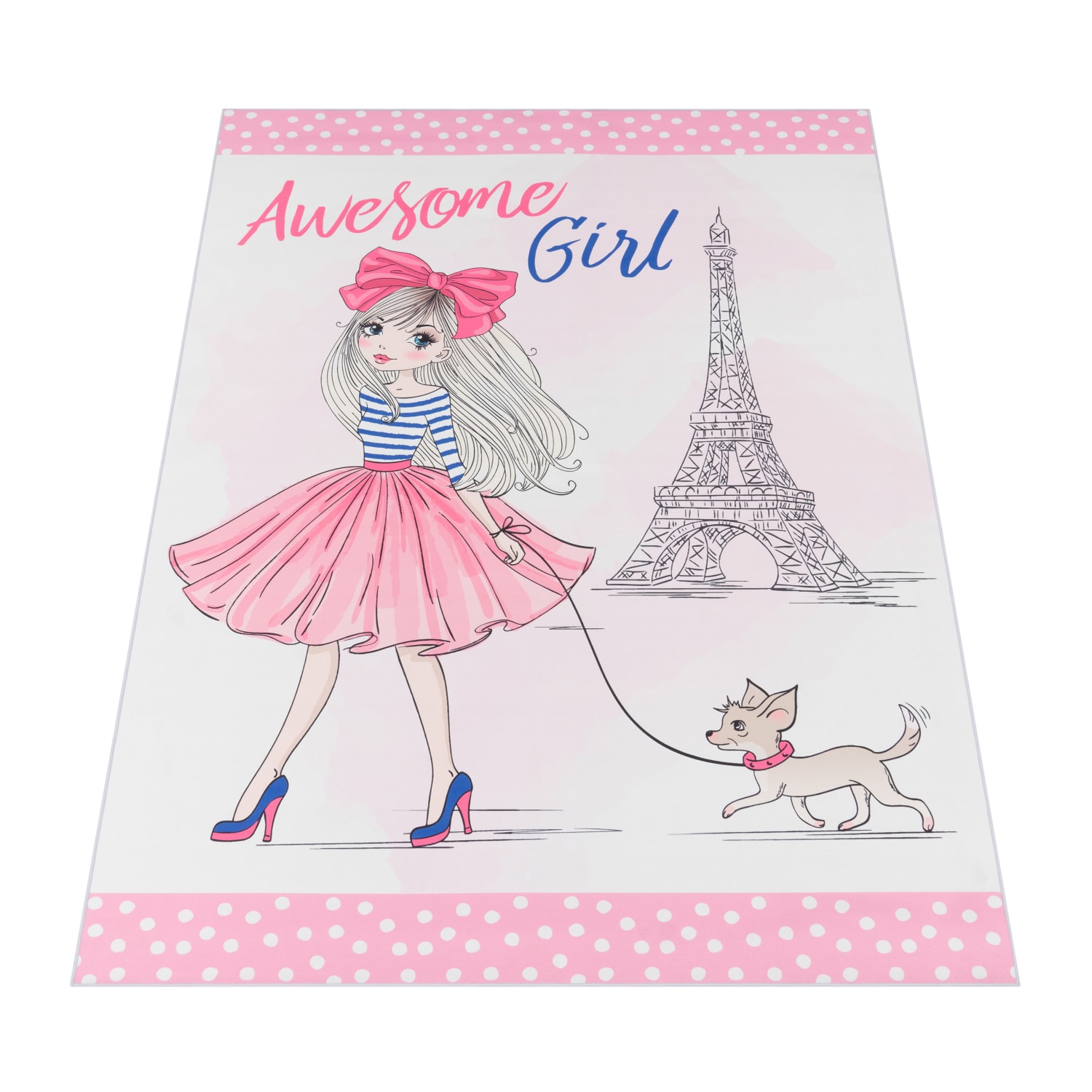 Kinderteppich waschbar Aleyna Pink