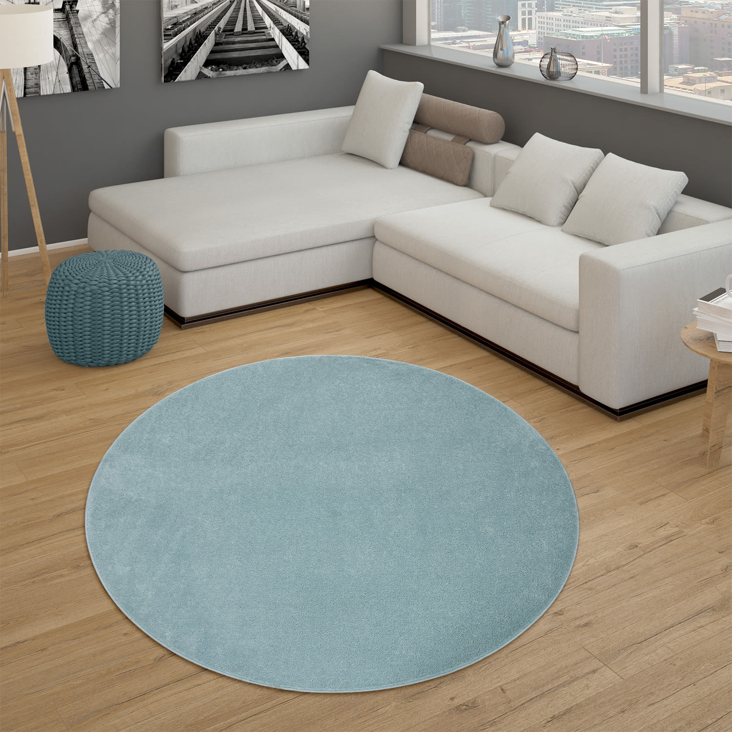 Teppich Porto | Türkis | 120 cm rund