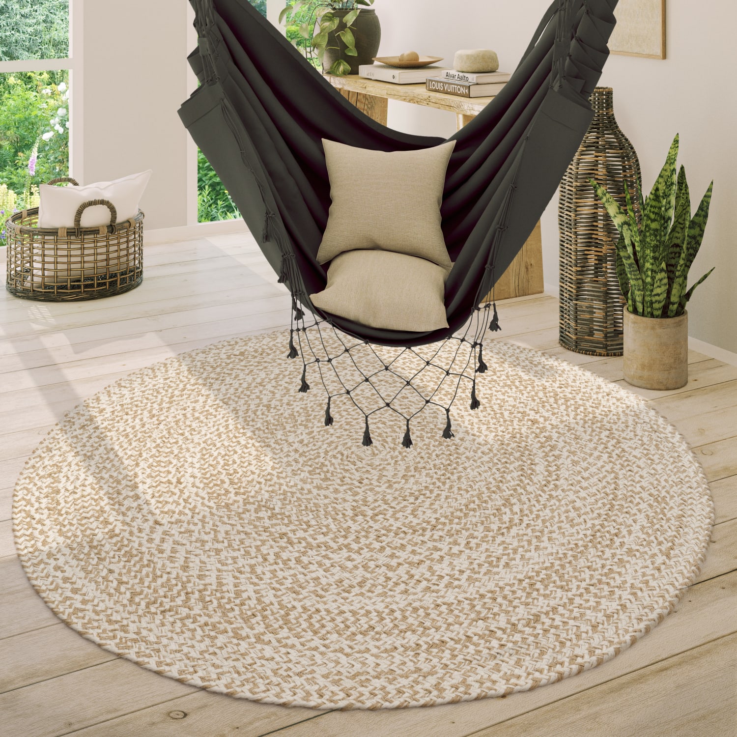 Juteteppich Viborg | Beige | 160 cm rund