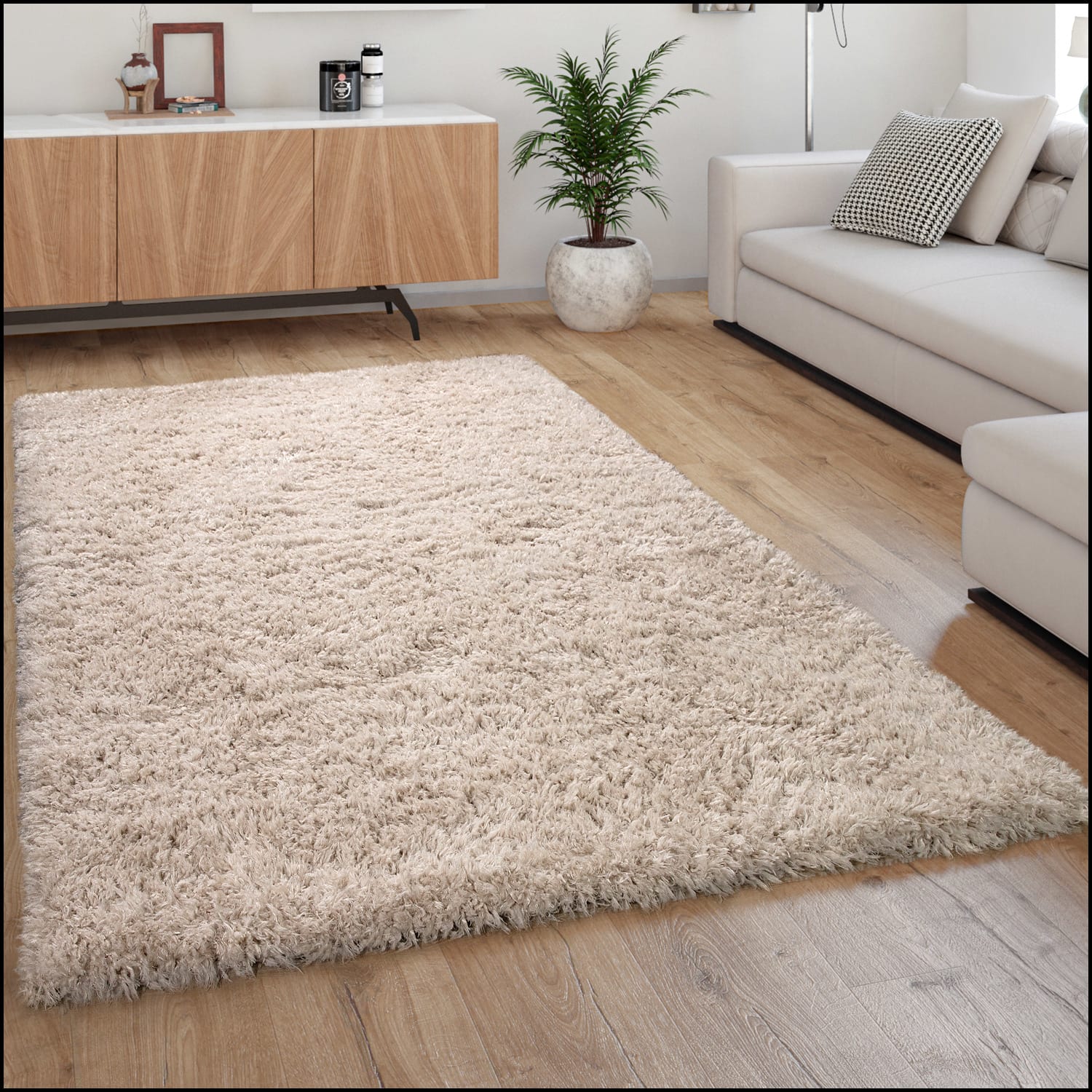 Hochflorteppich Milano Beige