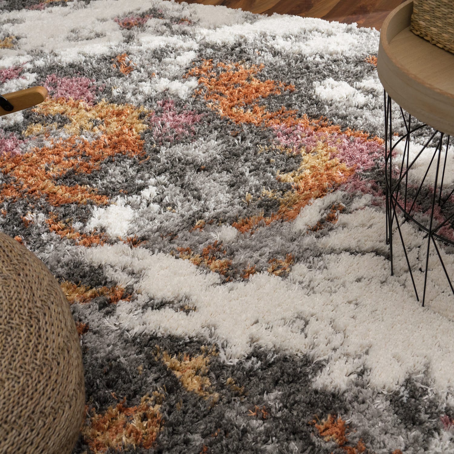 Hochflorteppich Vincenza Mehrfarbig