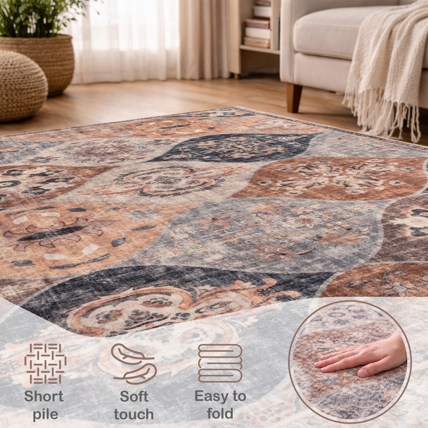 Teppich waschbar Semer Beige