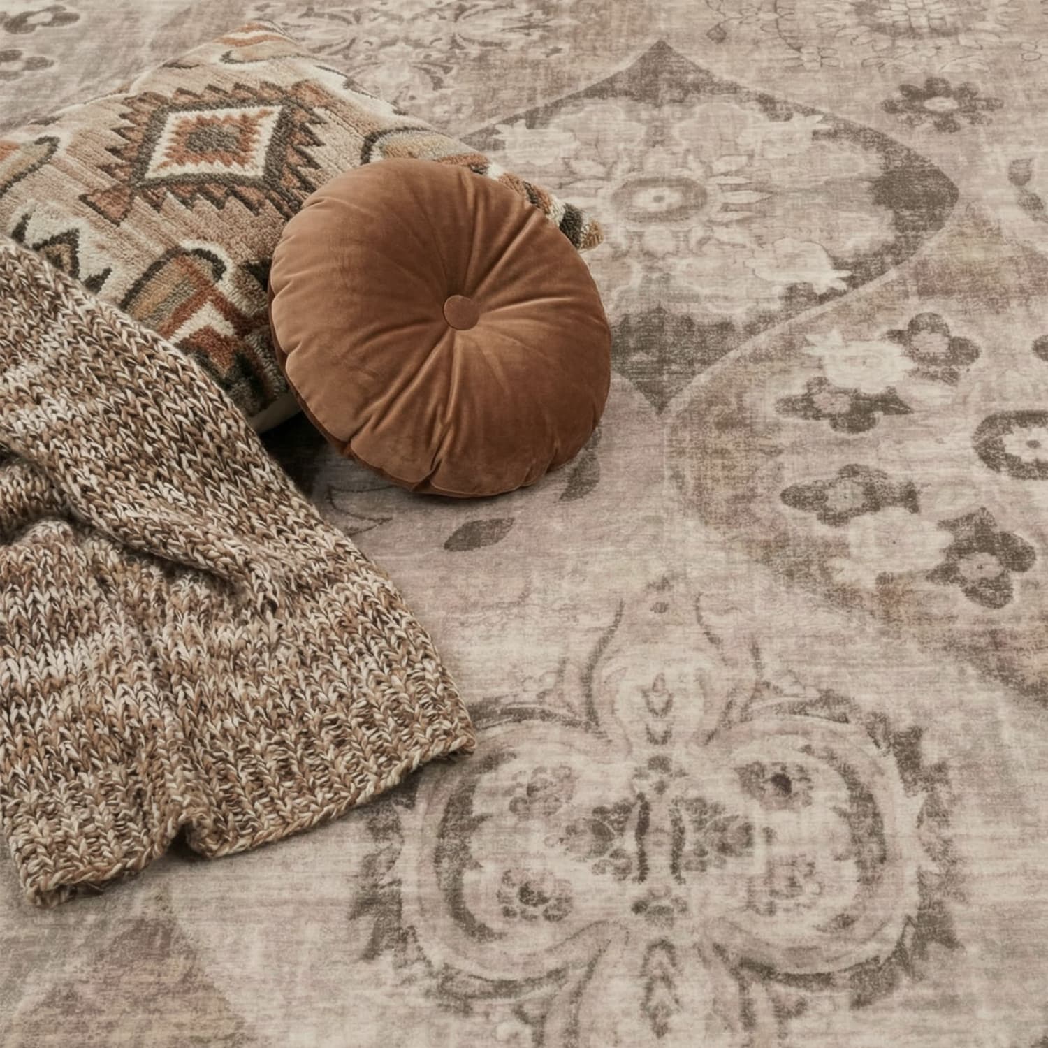 Teppich waschbar Semer Taupe