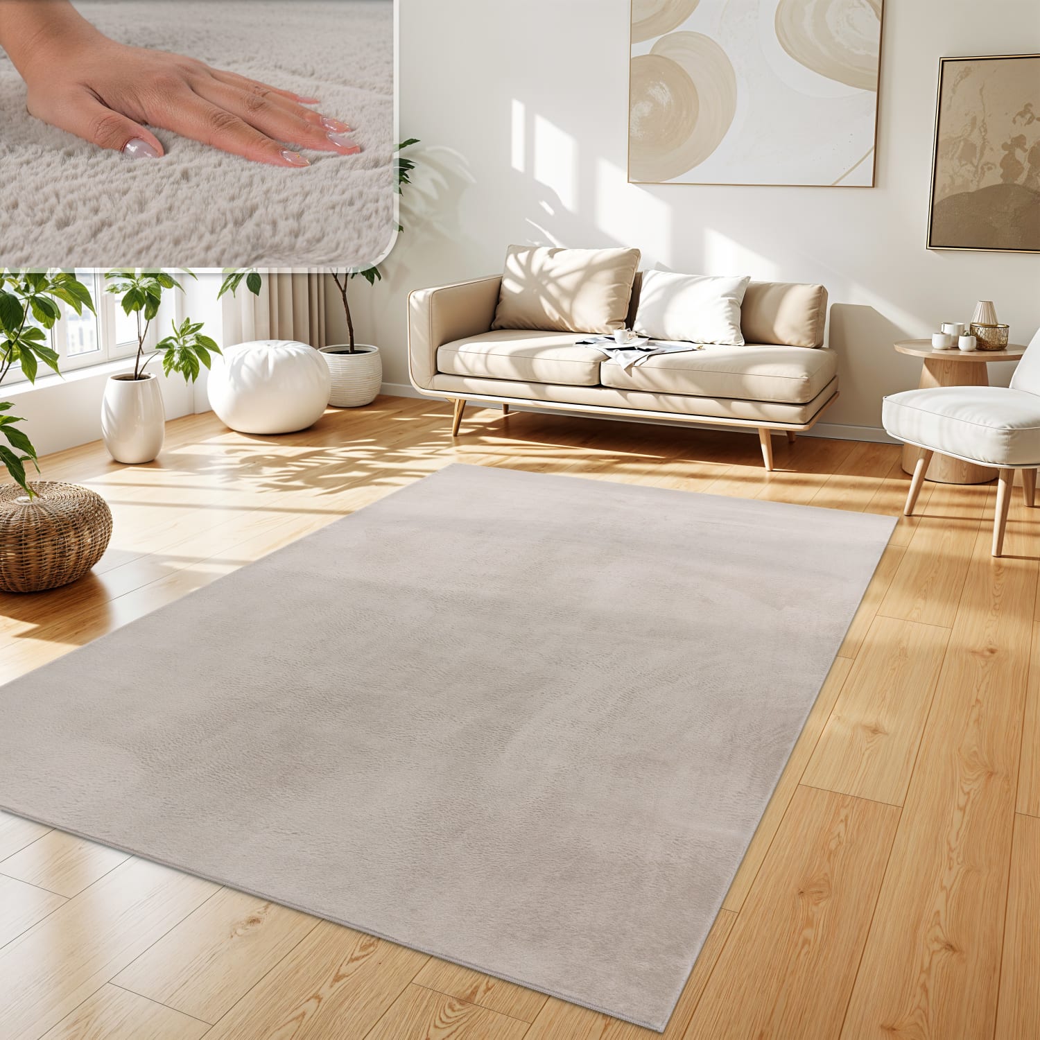 Flauschteppich Soft Beige