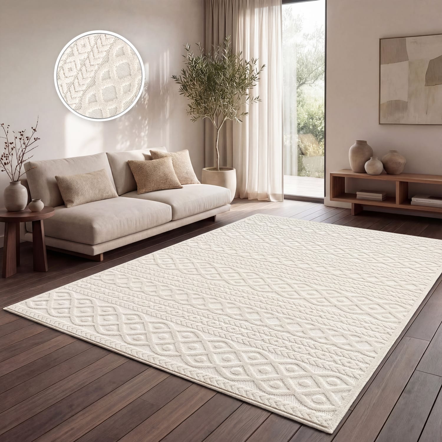 In- & Outdoor-Teppich Cotton Creme