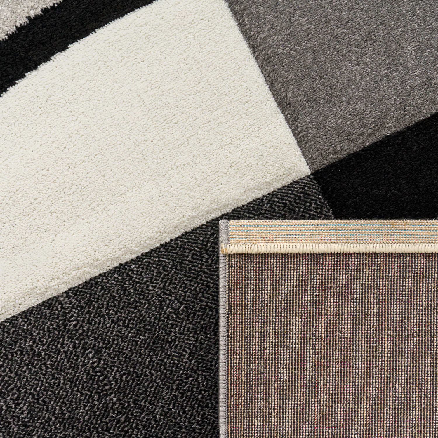 Moderner-Teppich Diamond Schwarz-Weiß