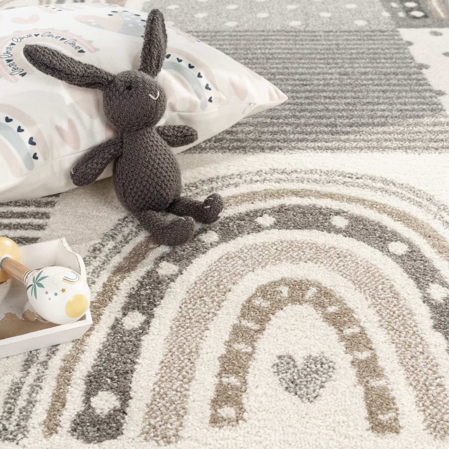 Kinder-Teppich Nino Grau