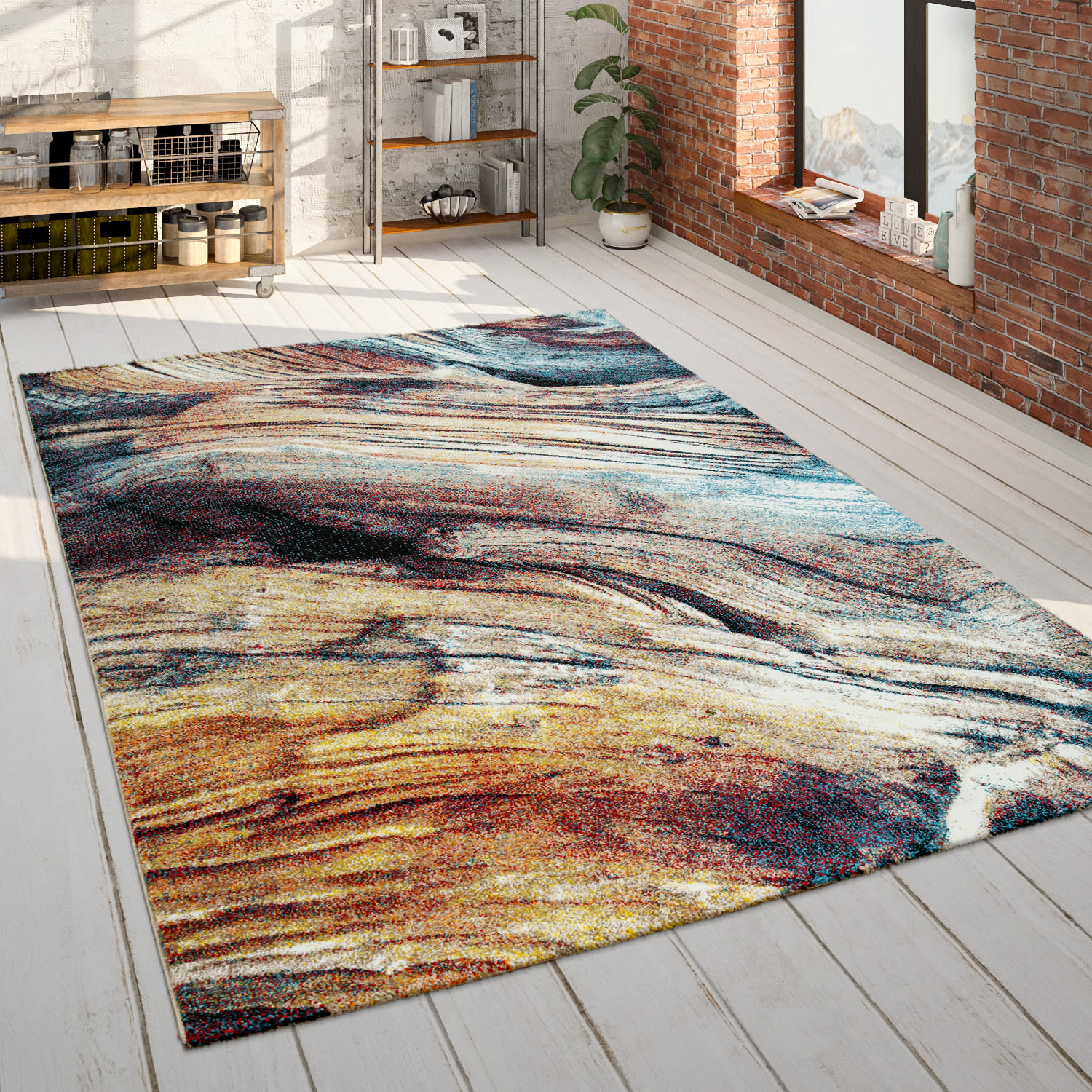 Teppich Saphir Mehrfarbig