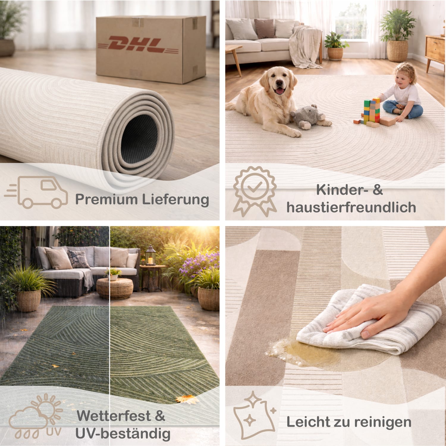 In- & Outdoor-Teppich Cotton Creme,In- & Outdoor-Teppich Cotton Grün,In- & Outdoor-Teppich Cotton Beige