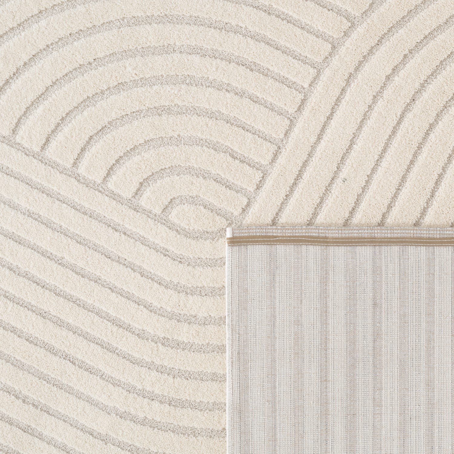Moderner-Teppich Aura Creme