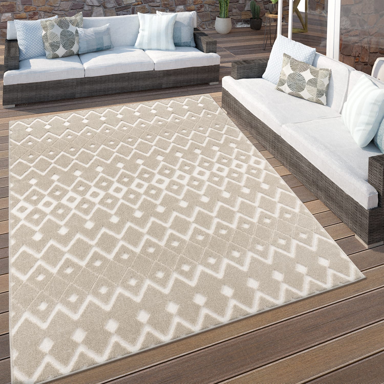 In- & Outdoor-Teppich Stilo Beige