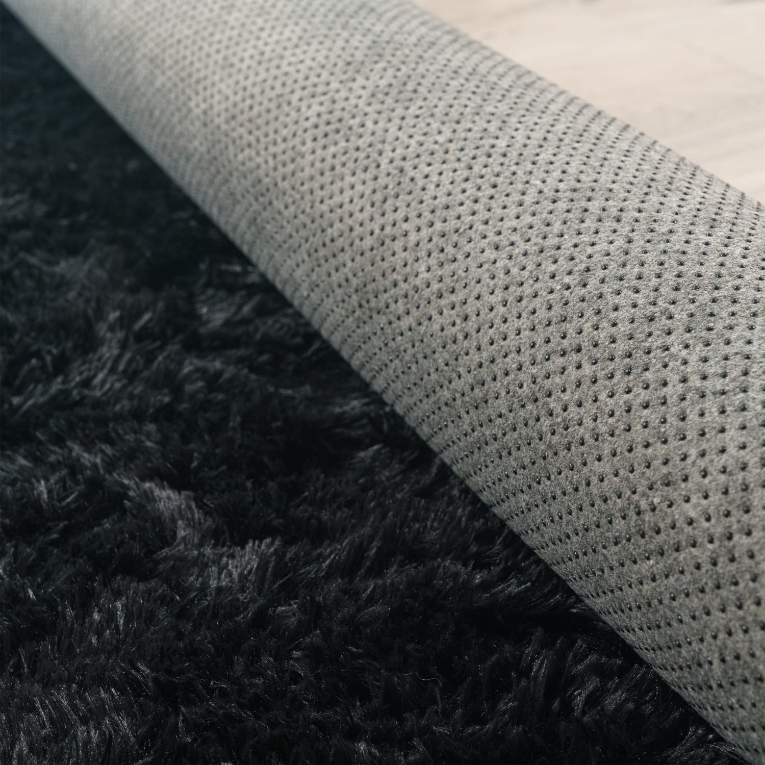 Hochflorteppich Silky Schwarz