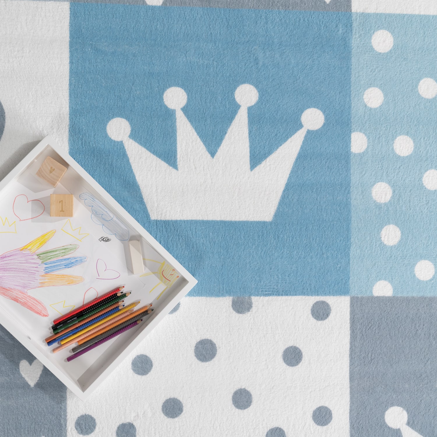 Kinder-Teppich Eliz Blau