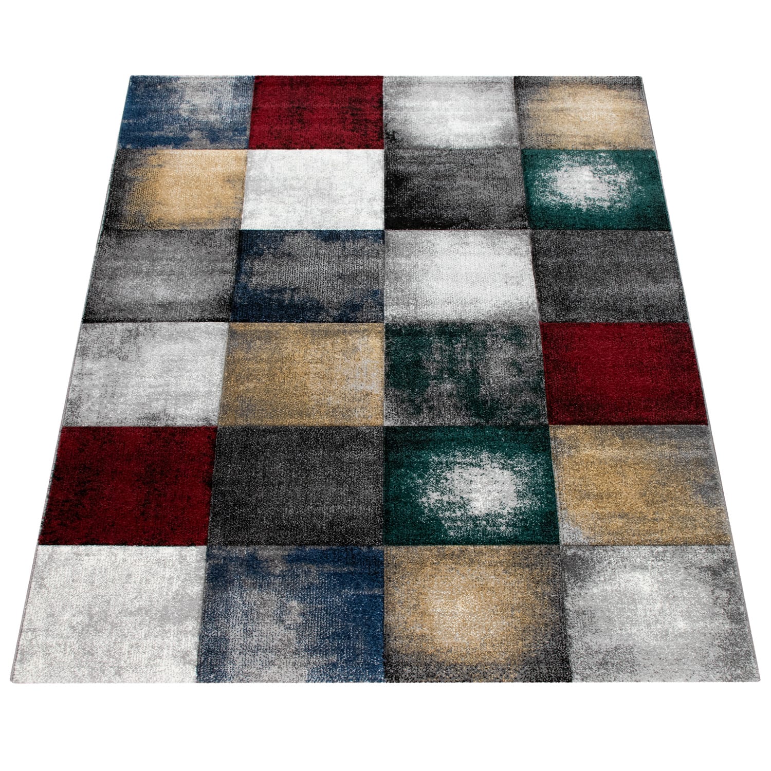 Moderner-Teppich Smaragd Mehrfarbig