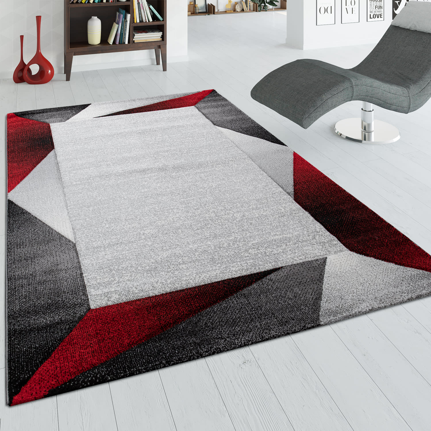 Moderner-Teppich Diamond Rot