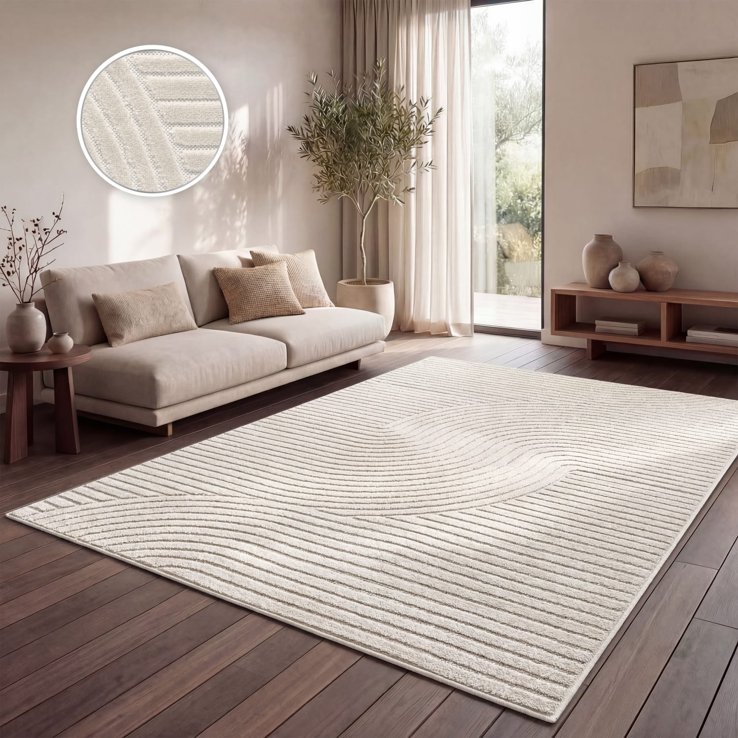 In- & outdoor-teppich Cotton | Creme | 200x290 cm