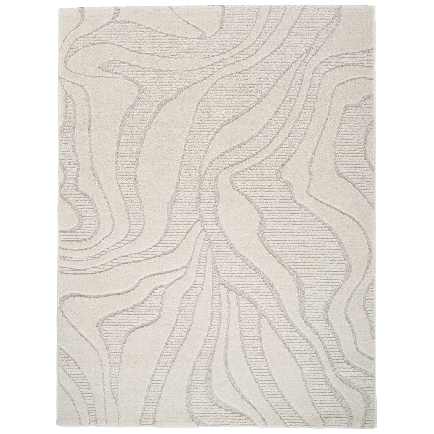 Moderner-Teppich Aura Creme