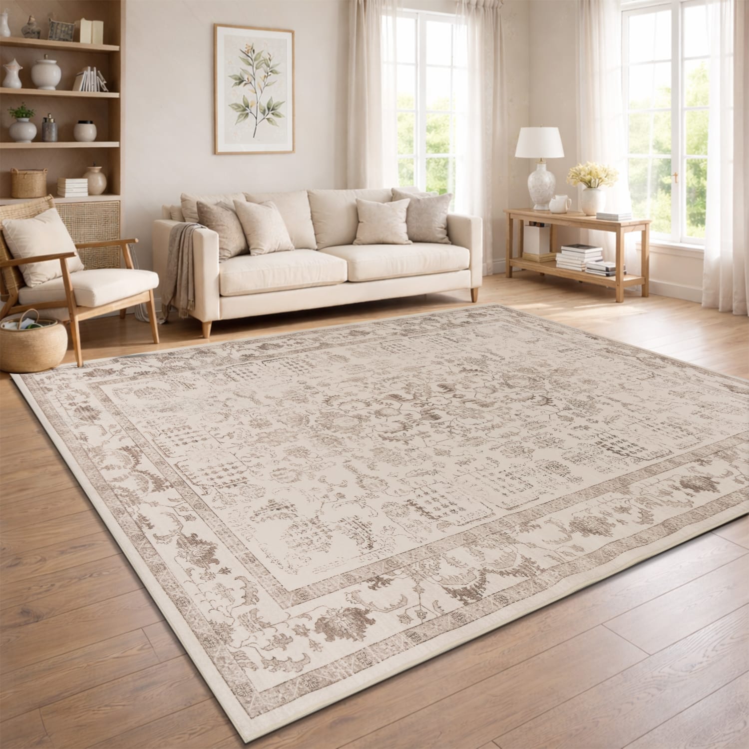 Teppich waschbar Semer | Beige | 200x280 cm