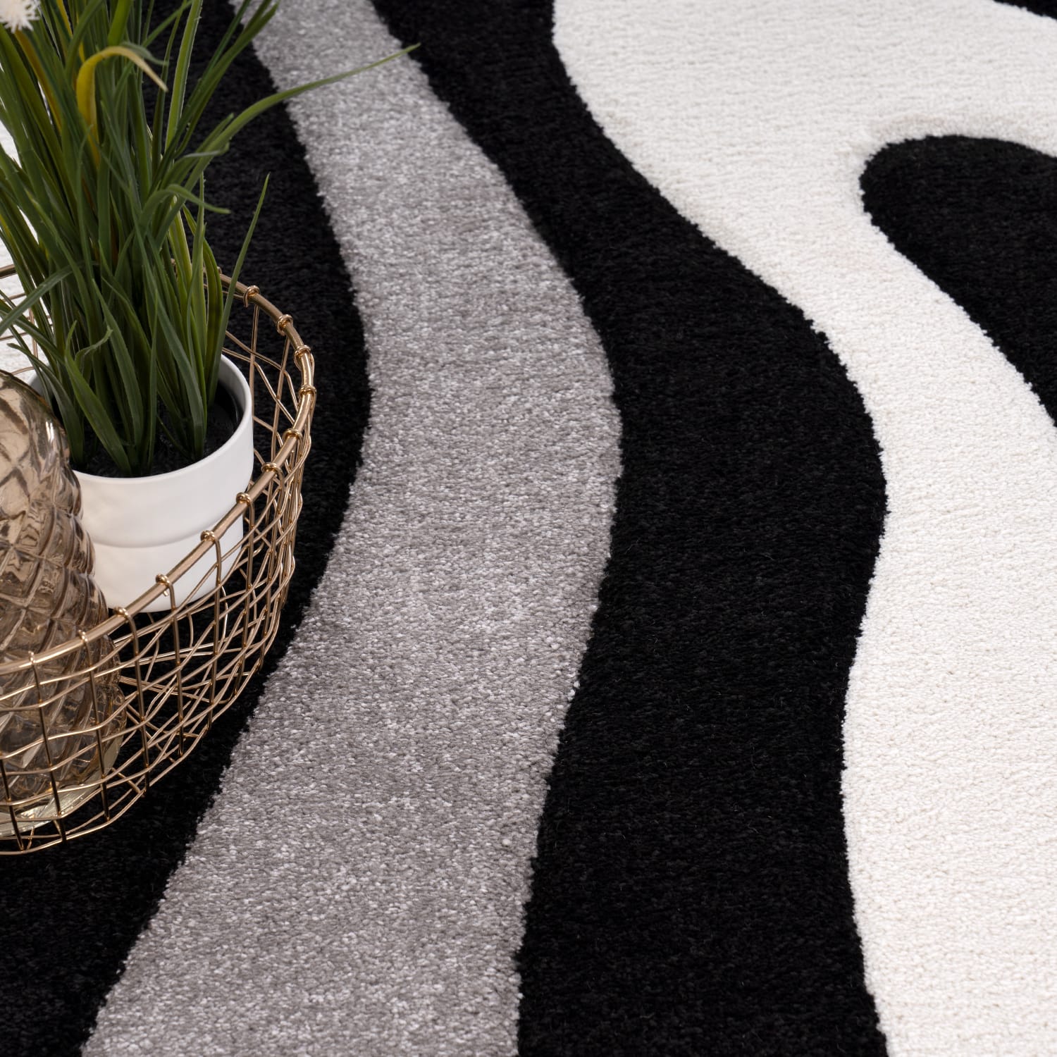 Moderner-Teppich Diamond Schwarz