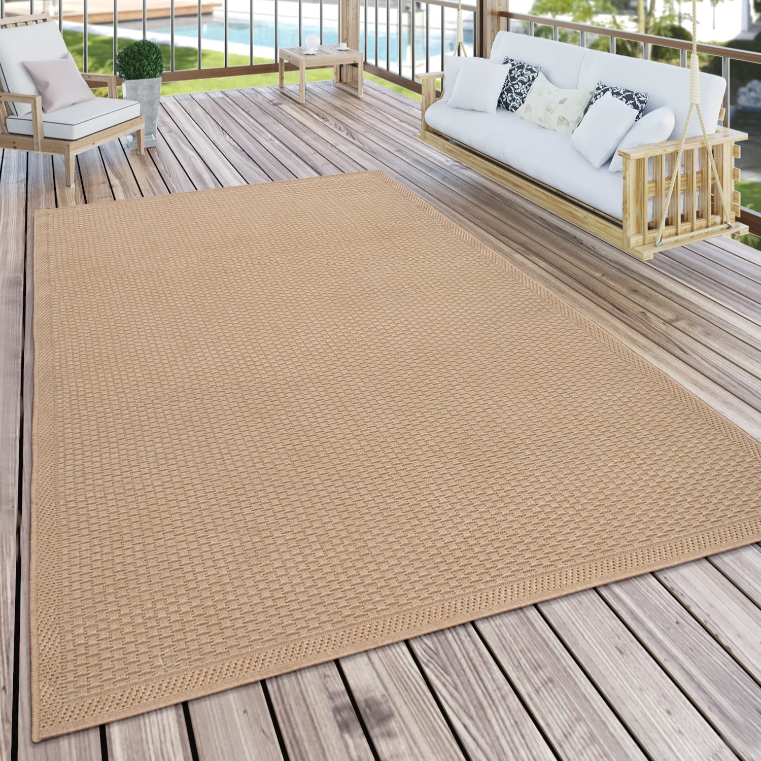 In- & Outdoor-Teppich Timber Natur