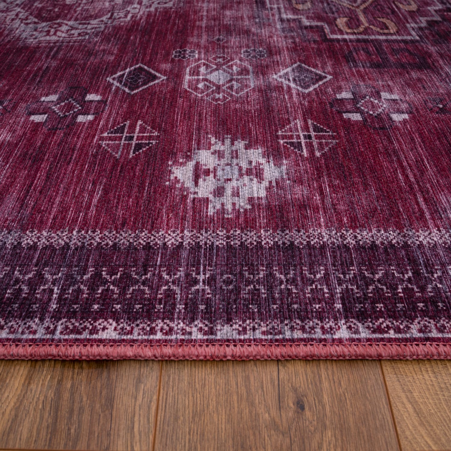 Teppich waschbar Bordeaux Rot