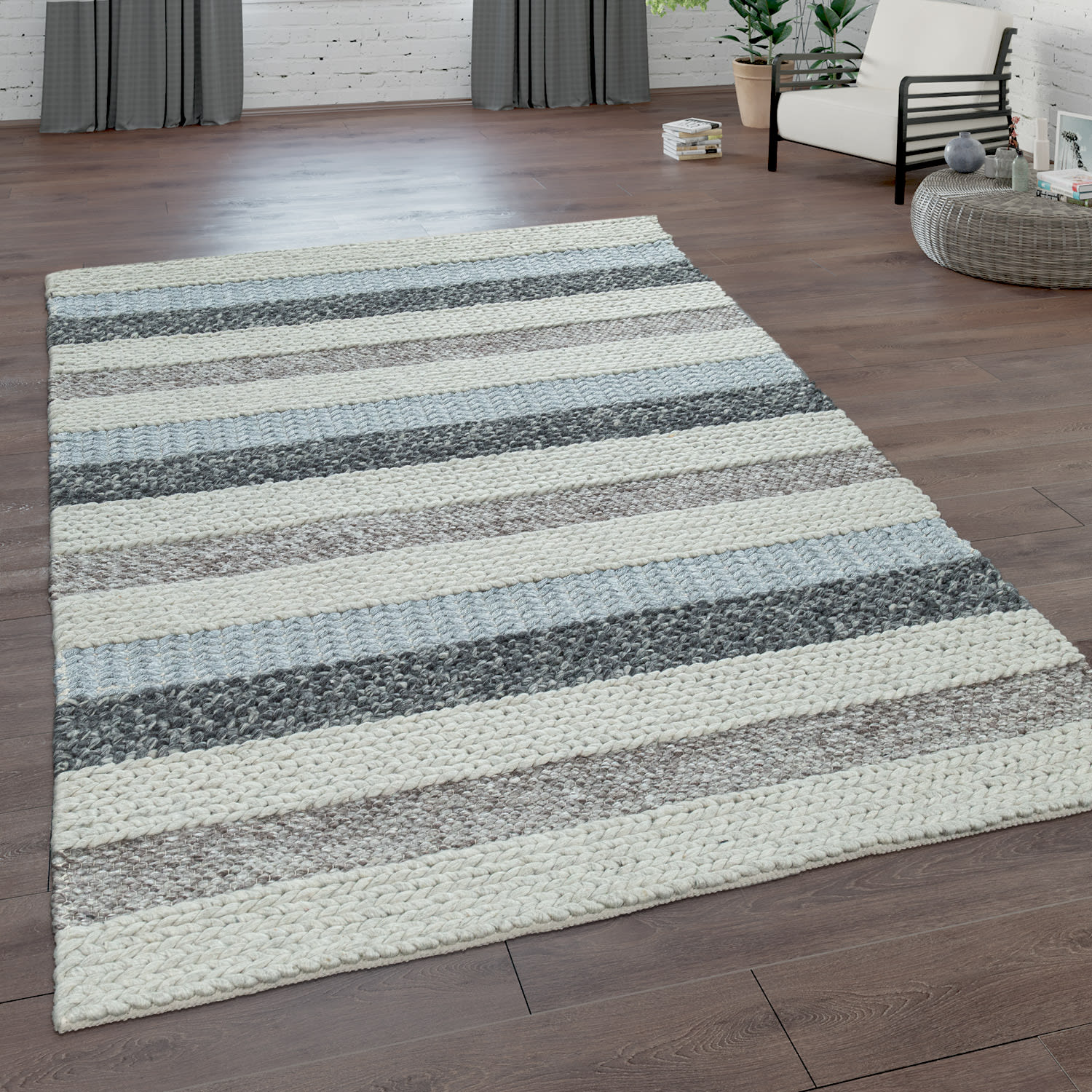 Wollteppich Culture Grau
