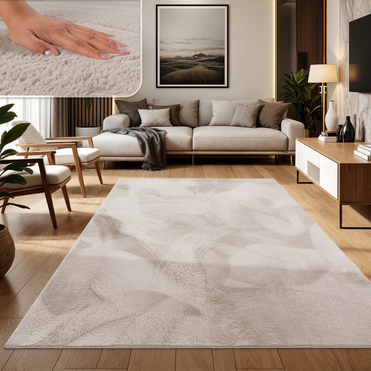 Flauschteppich Soft Beige